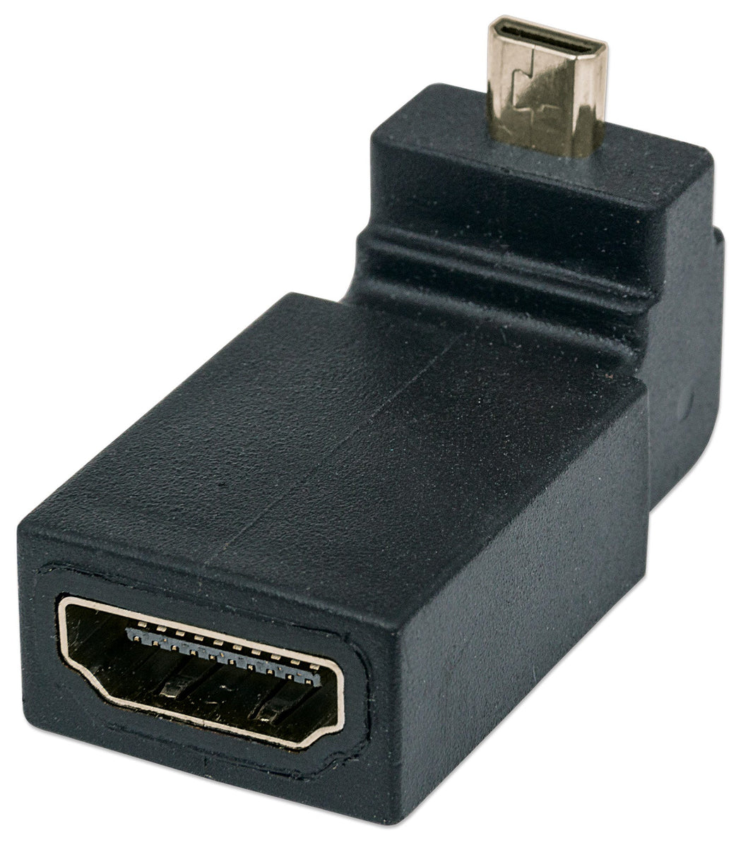 RIIEYOCA Cable adaptador micro HDMI a HDMI 4K, ángulo izquierdo de 90  grados, micro HDMI macho a HDMI macho, cable trenzado de nailon corto de